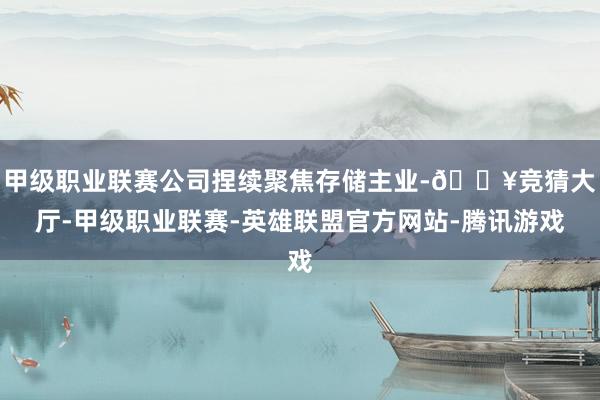 甲级职业联赛公司捏续聚焦存储主业-🔥竞猜大厅-甲级职业联赛-英雄联盟官方网站-腾讯游戏